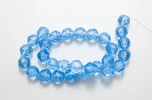 10mm Round Fac- Sapphire 12" per strand