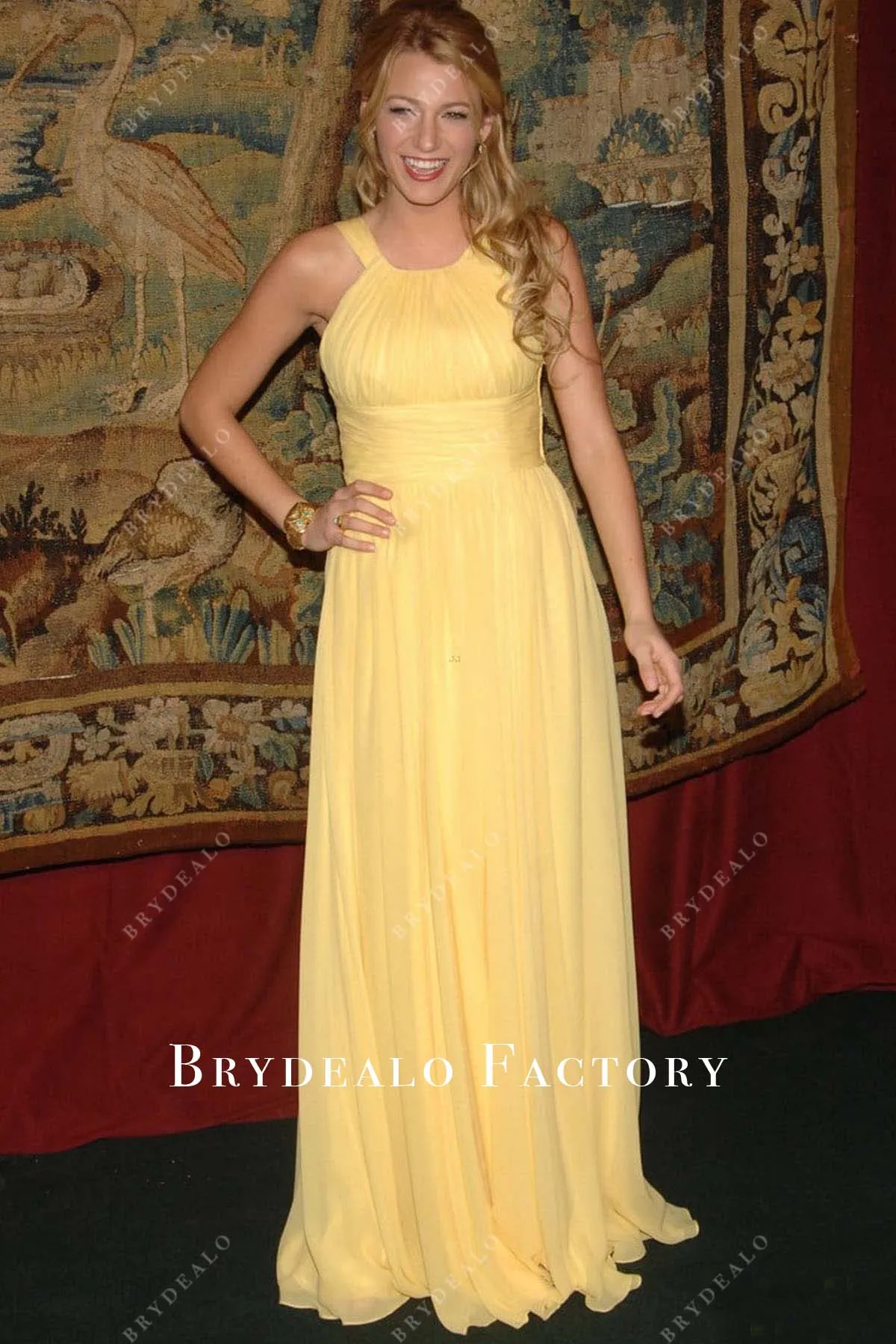 Blake Lively Yellow A-Line Seventh On Sale Dinner Gala NYC Dress