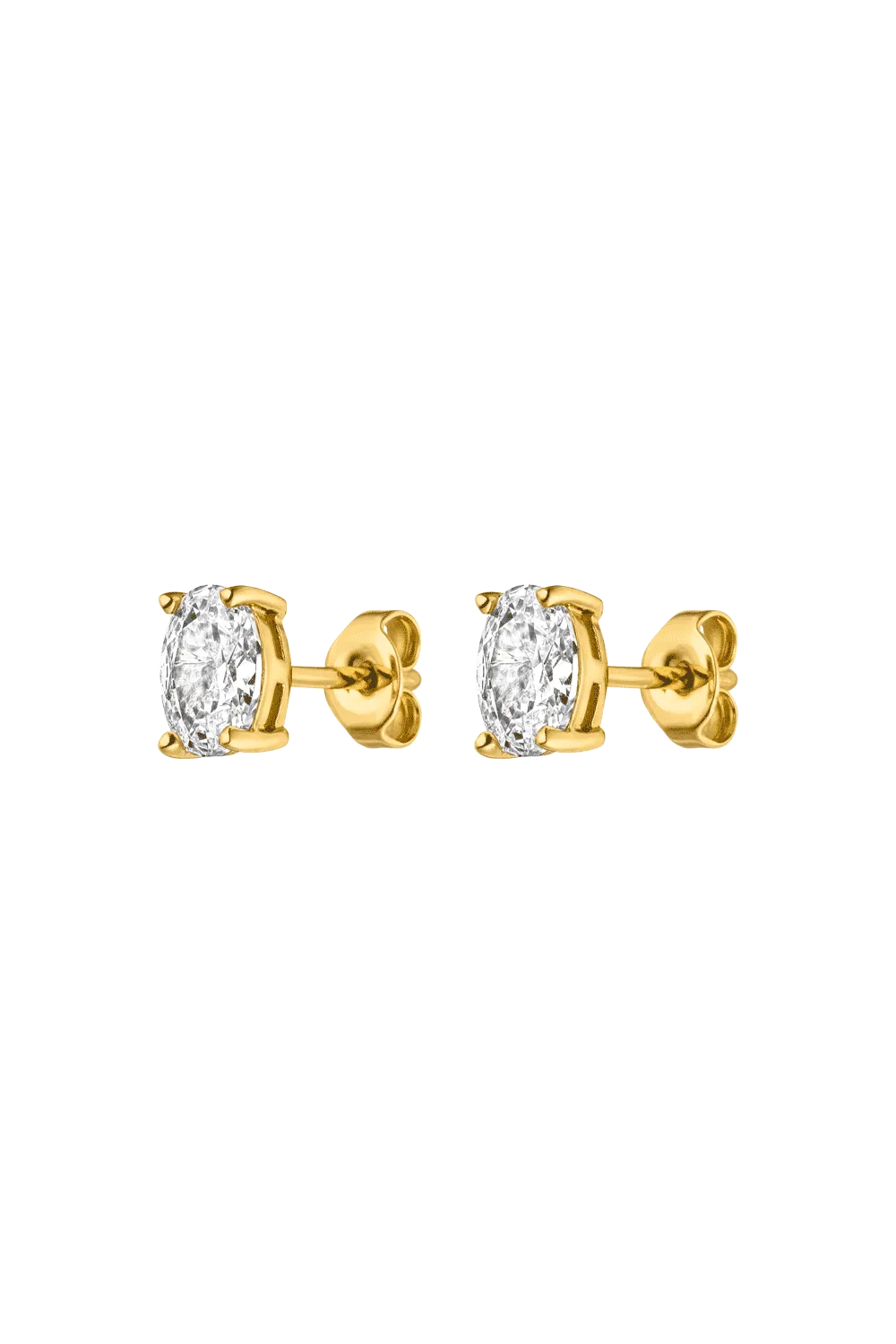 Brilliant Oval Studs 14k Gold Plated