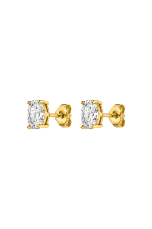 Brilliant Oval Studs 14k Gold Plated