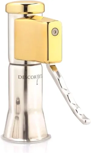 Champagne Bottle Opener, One-hand Corkscrew, Stainless Steel with Golden Details