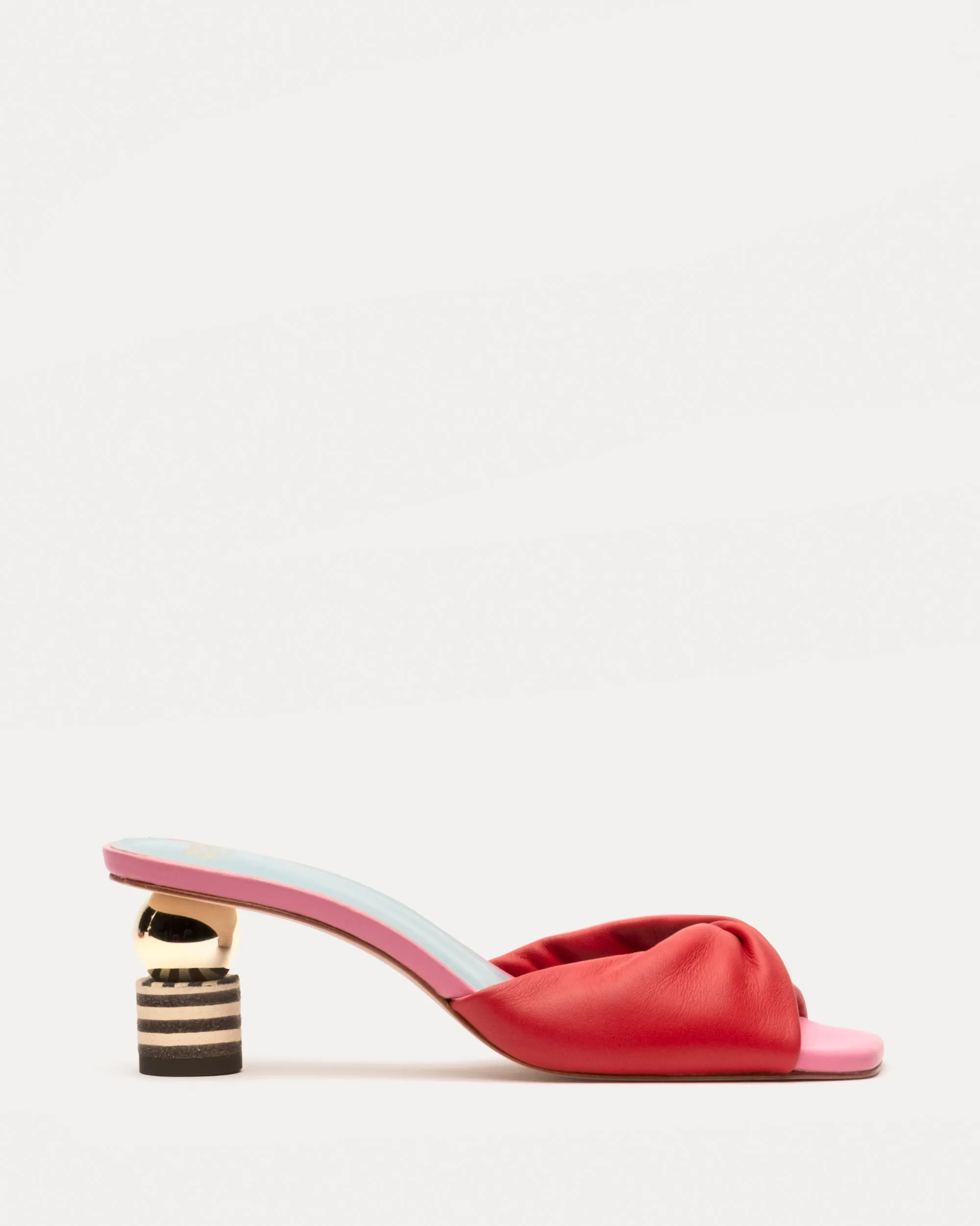 Farah Twist Kickball Heel Nappa Pink Red