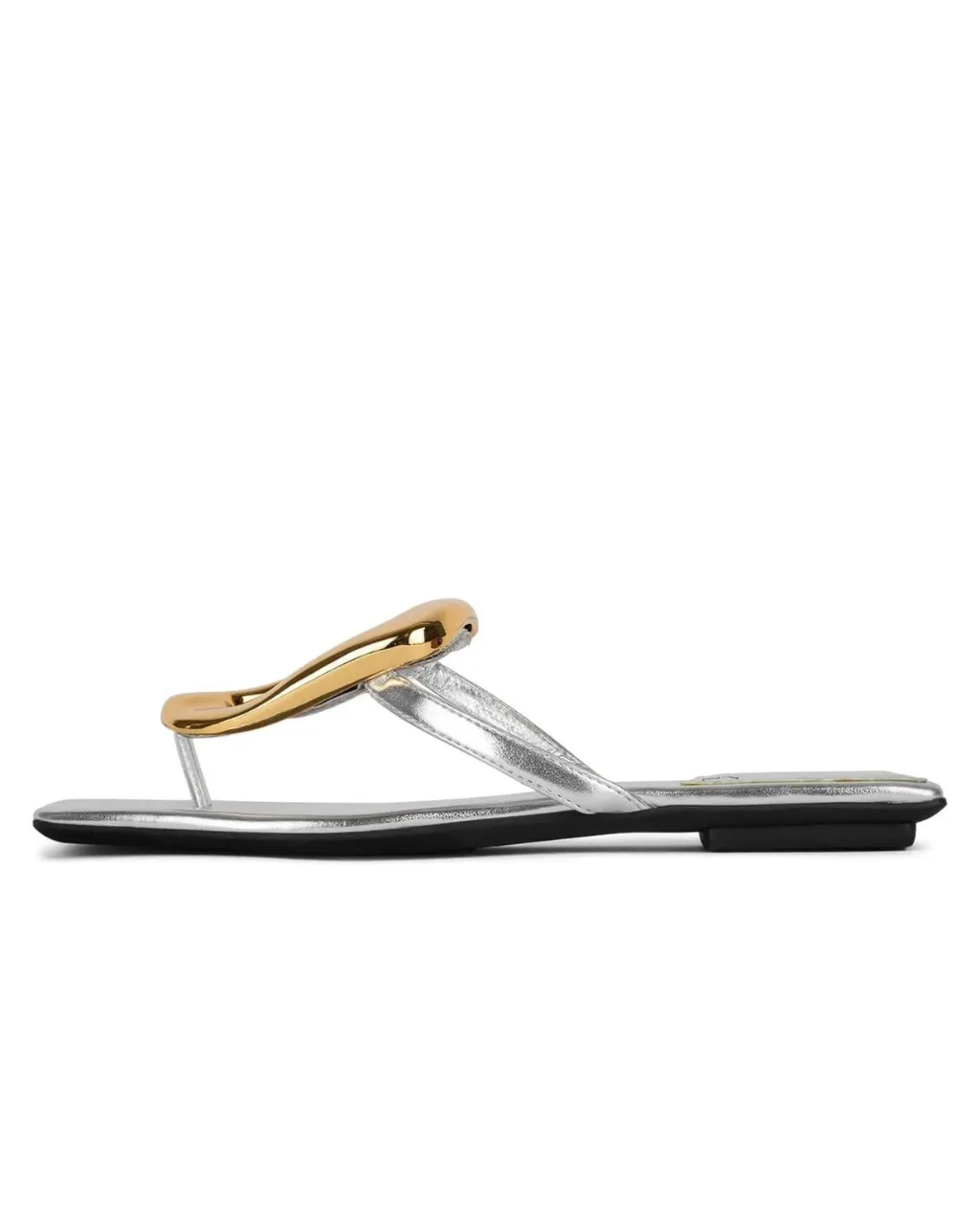 Flat Ornament Thong Sandal Silver Gold