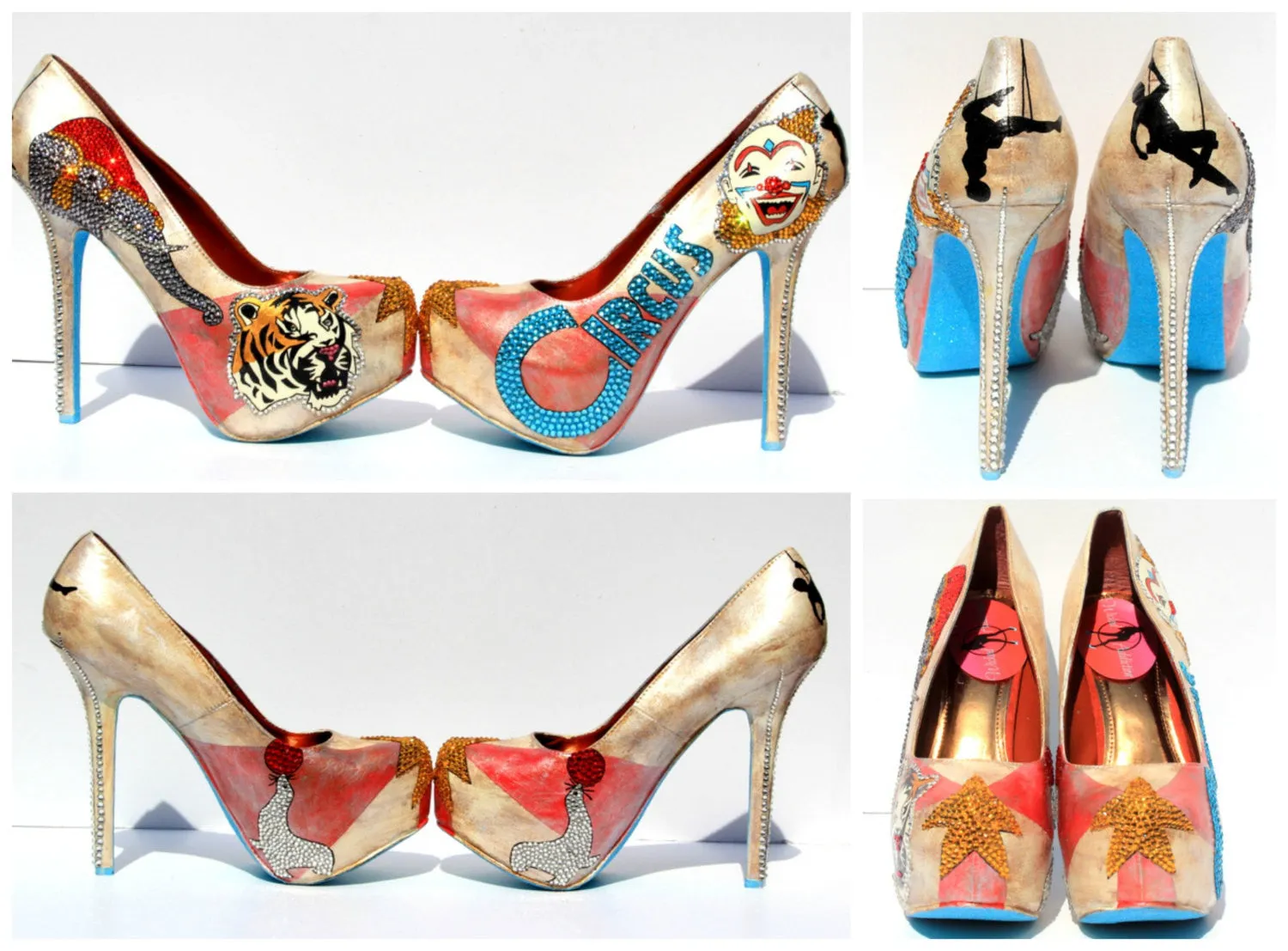 Hand-Painted Circus Ringmaster Crystal Heels