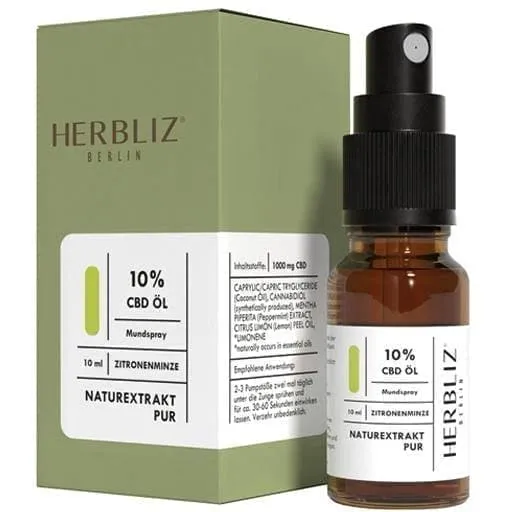 HERBLIZ CBD mouth spray 10% lemon mint 10 ml