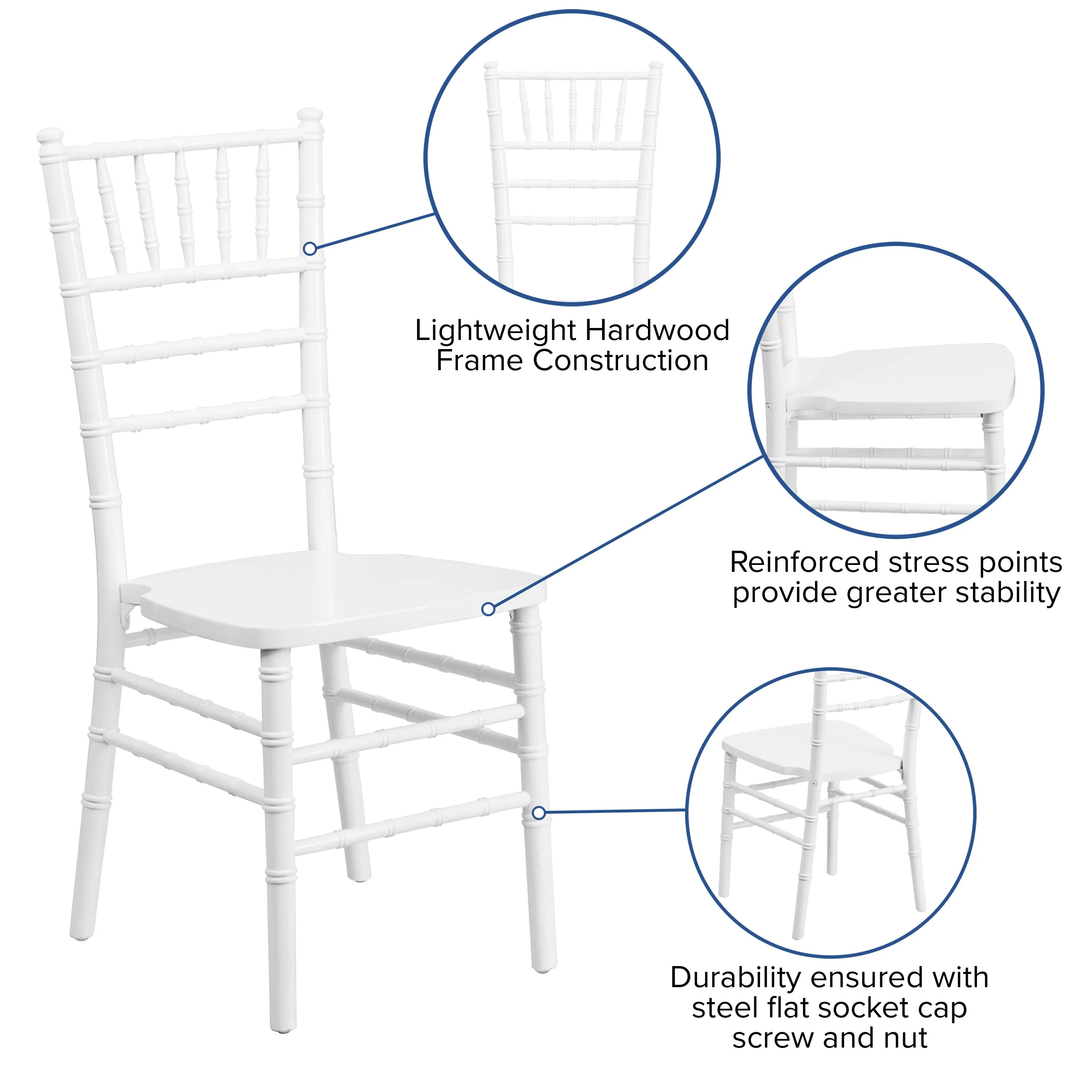 HERCULES Series Wood Chiavari Chair with Free Cushion