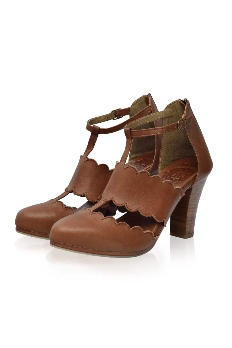 Incognito Leather Heels in Vintage Camel