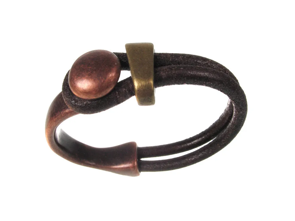 Men's Leather Bracelet | Lasso Knob & Slide