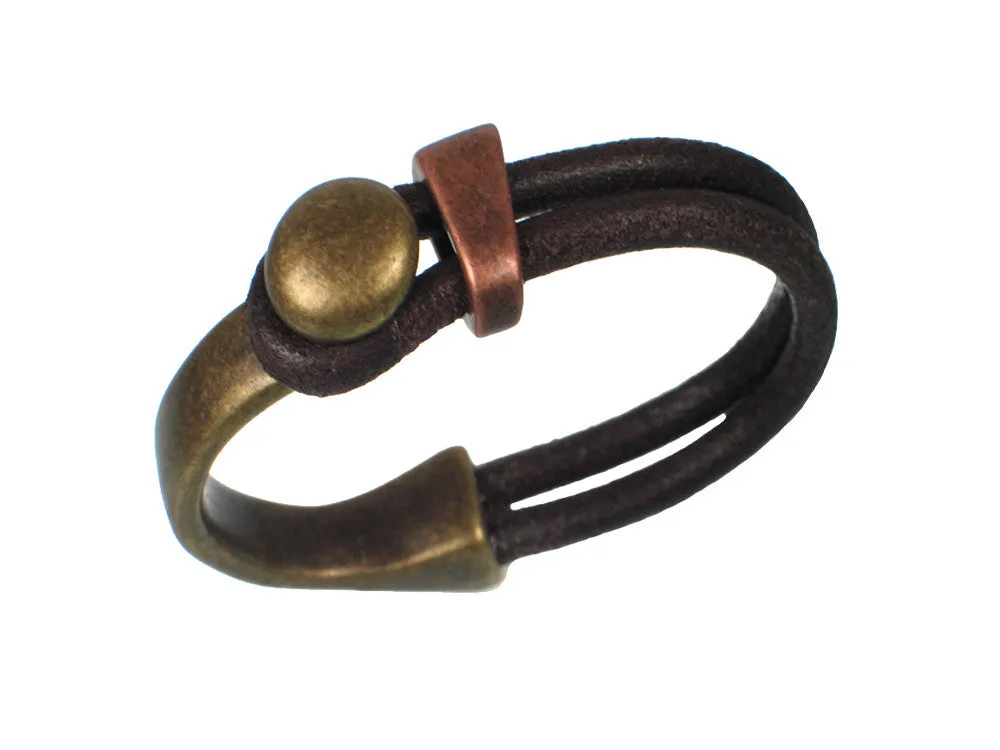 Men's Leather Bracelet | Lasso Knob & Slide