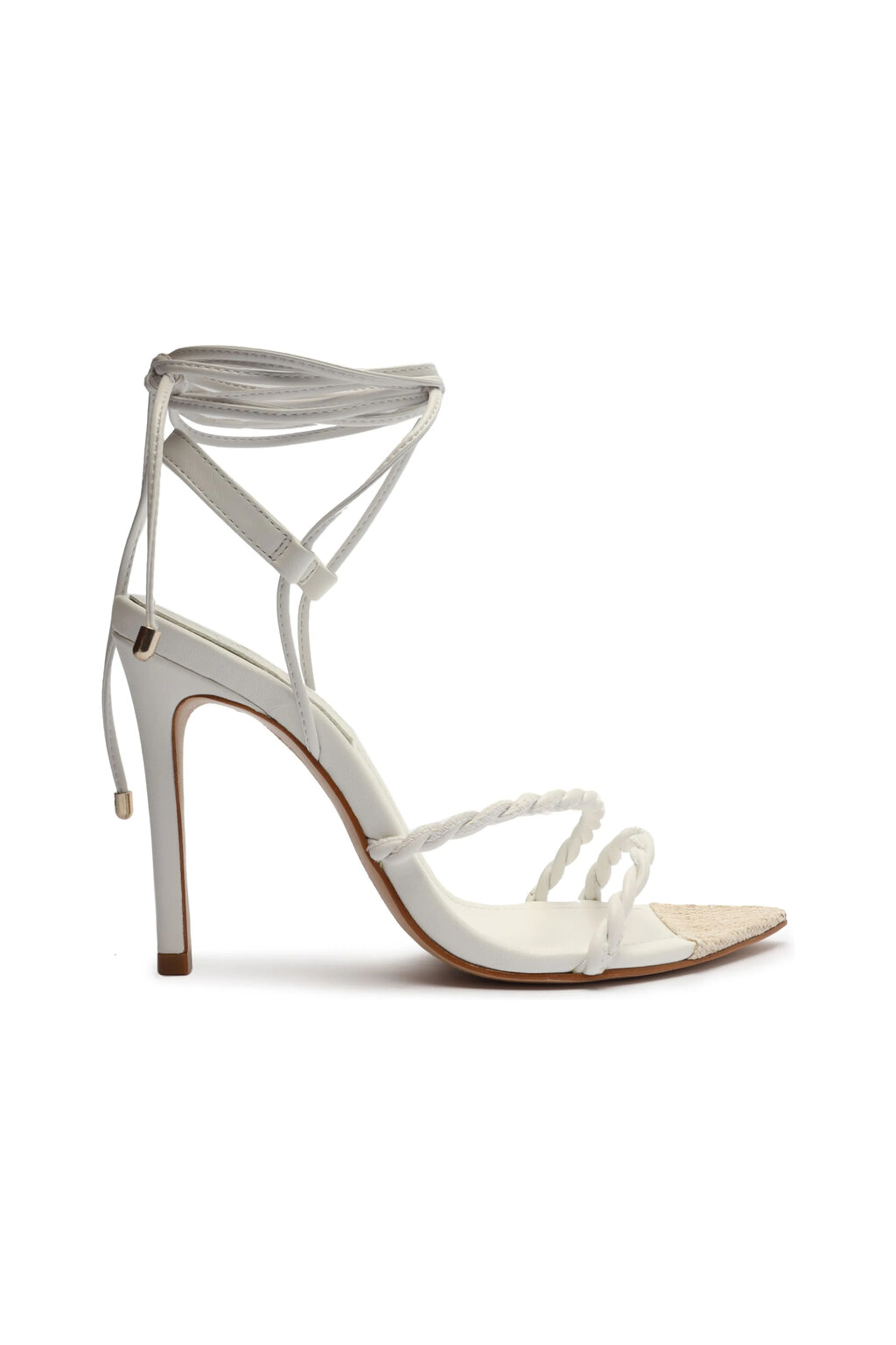 SCHUTZ Jhessy White Lace-Up Heel