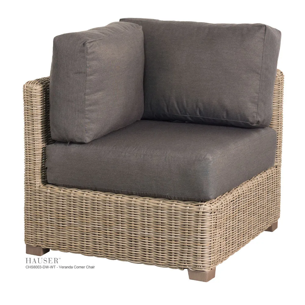 Veranda Sectional Corner Chair, Driftwood