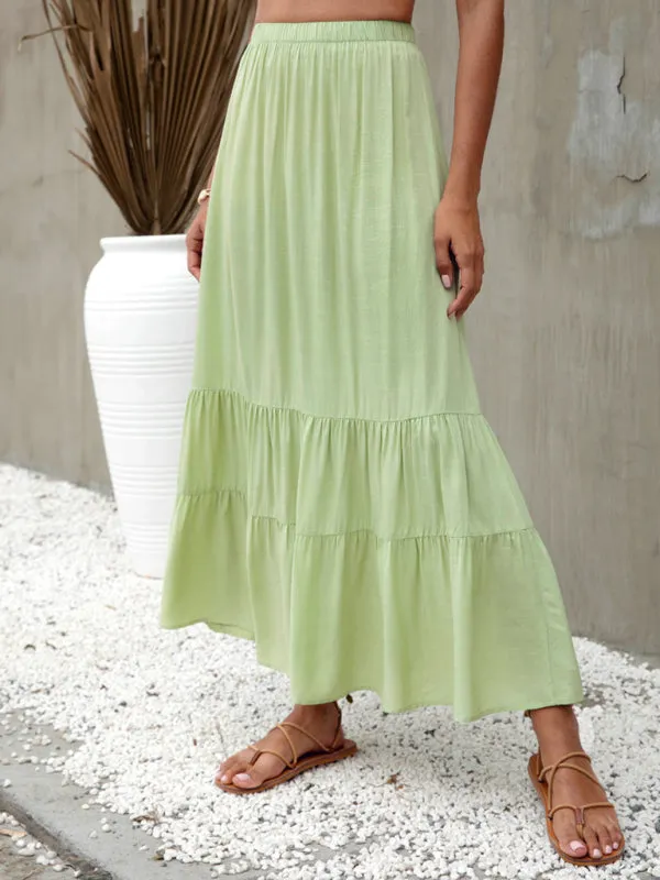 Women's Long Length Tiered Maxi Skirt