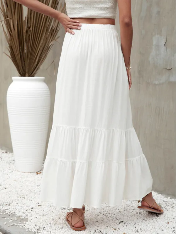 Women's Long Length Tiered Maxi Skirt