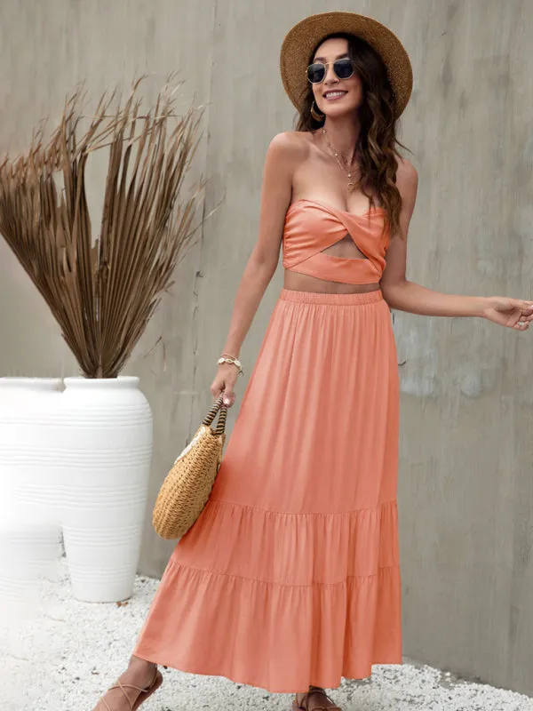 Women's Long Length Tiered Maxi Skirt