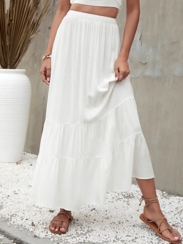 Women's Long Length Tiered Maxi Skirt