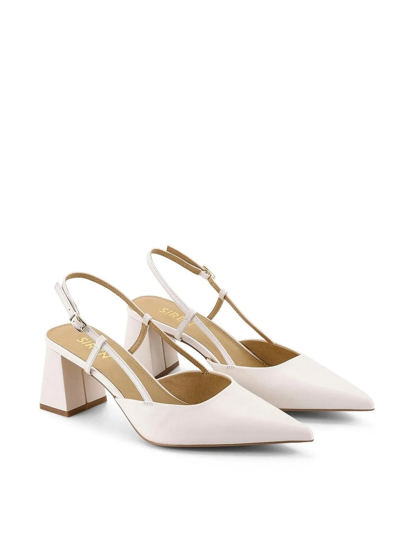 Yasmine Slingback Heels - Chalk Leather